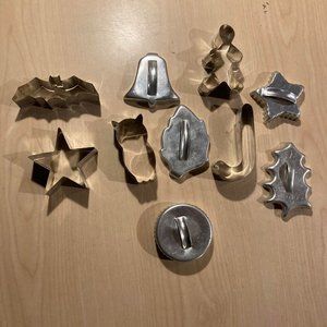 Lot Of Vintage Aluminum and stainless steel  Cookie Cutters